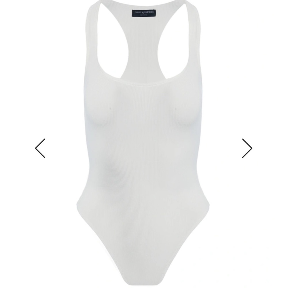 Naked Wardrobe Racerback Ribbed Bodysuit